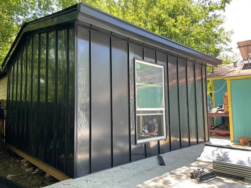 Black standing seam metal wall panels for Metal Roof Installation in Waynesboro